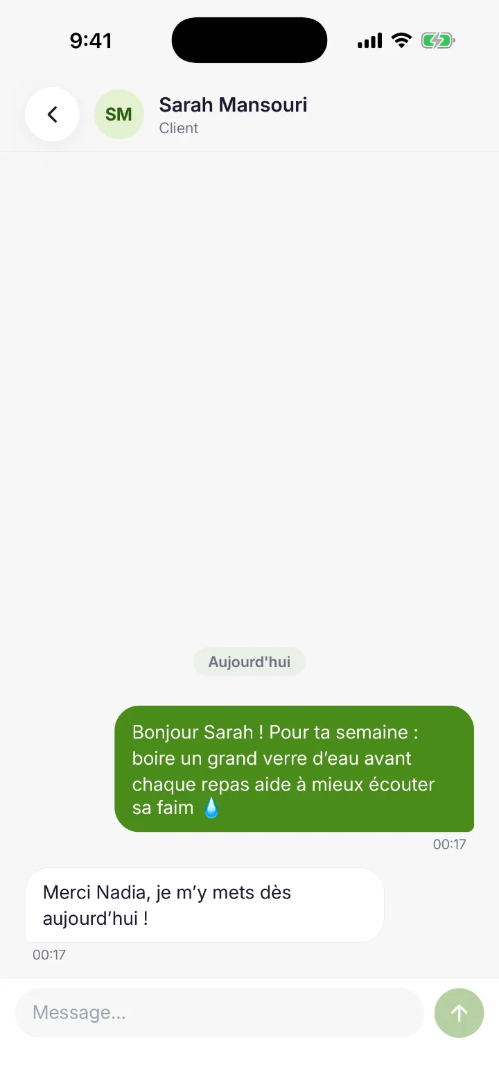 لقطة شاشة — أرسل نصيحة غذائية