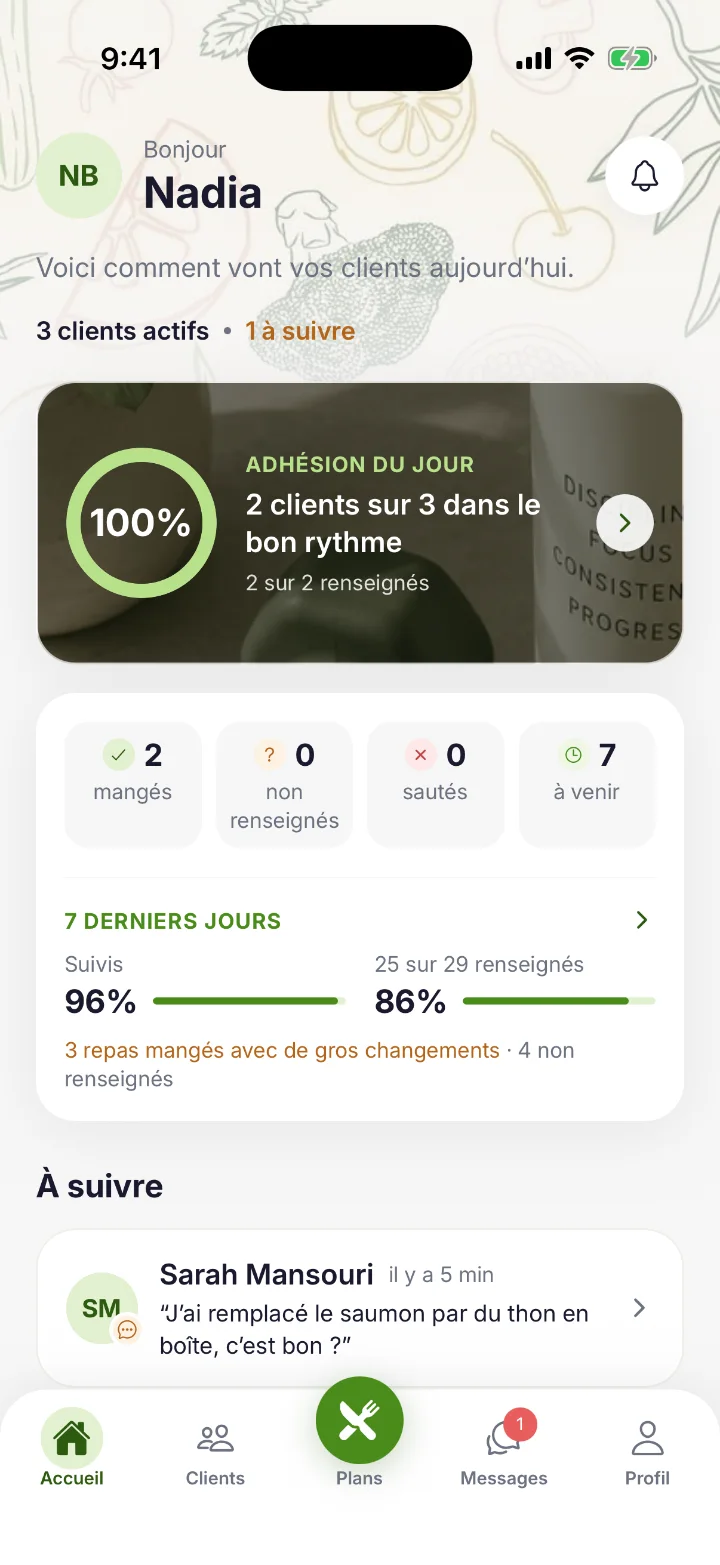 لقطة شاشة — مرحباً بك في MyNutrack Coach